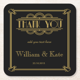 personalised Favour wedding coaster Thank you