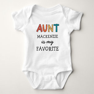 Personalised Favourite Aunt Cute I Love My Aunt  Baby Bodysuit