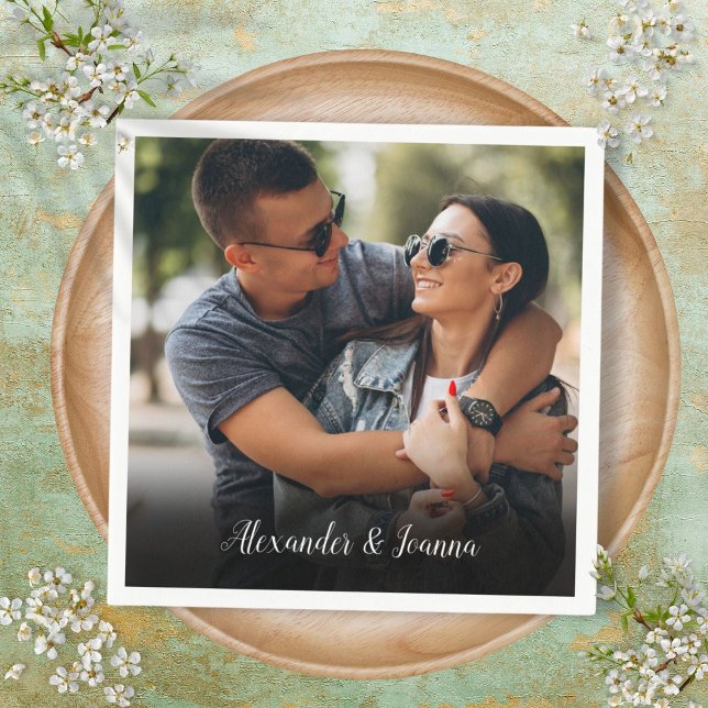 Personalised Favourite Photo Script Name Napkin (Personalized Favorite Photo Script Name Napkins)