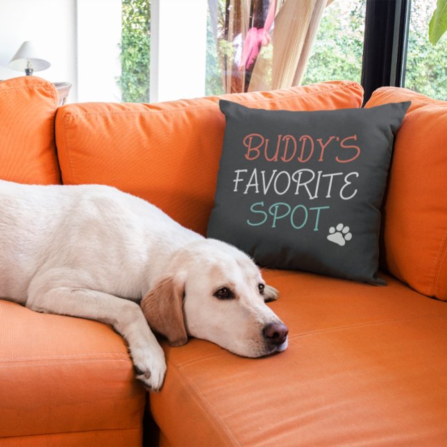 Personalised Favourite Spot for Pets Dog Lover Cushion (Creator Uploaded)