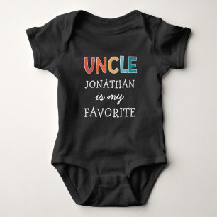 Personalised Favourite Uncle Cute I Love My Uncle Baby Bodysuit