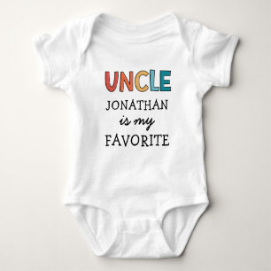 Personalised Favourite Uncle Cute I Love My Uncle  Baby Bodysuit