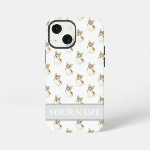 Personalised Fawn and White Corgi Dog iPhone 13 Mini Case