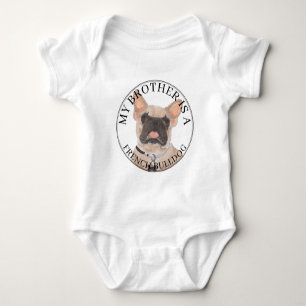 Personalised Fawn Masked French Bulldog Baby Bodysuit