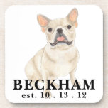 Personalised Fawn Tan Frenchie French Bulldog Coaster<br><div class="desc">I am in love with this beautifully detailed watercolor illustration of a fawn tan cream frenchie or french bulldog! Personalise these with your name or monogram and even and change the background colour to compliment your decor! Shop the rest of my collection for the sweetest housewarming, bridal shower, teacher, mother-in-law,...</div>
