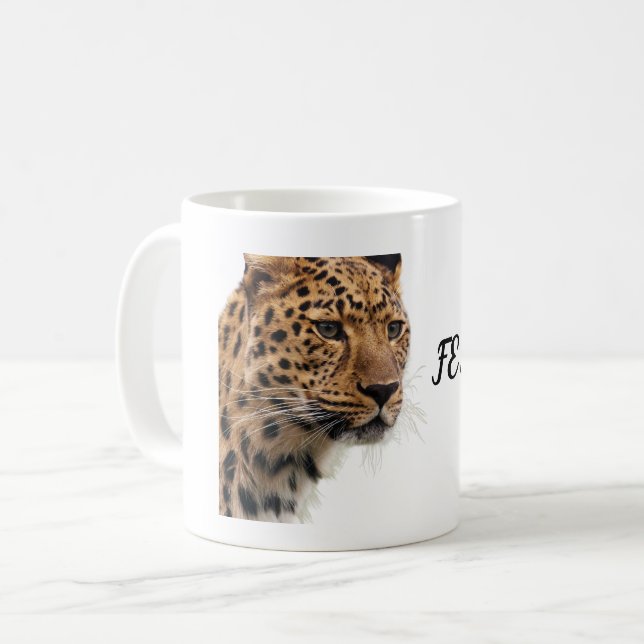 Personalised Fearless Tiger Mug with Custom Name (Front Left)