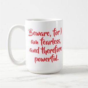 Personalised Fearless Woman Quote Modern Script Coffee Mug