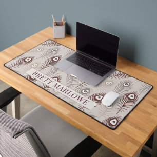Personalised Feather Pattern  Desk Mat