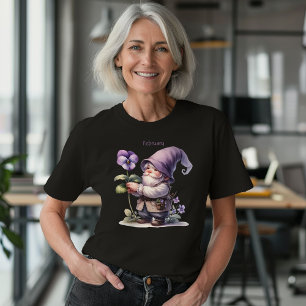 Personalised February Birth Month Garden Gnome T-Shirt