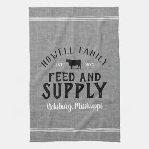 Personalised Feed Supply Grain Sack Tea Towel