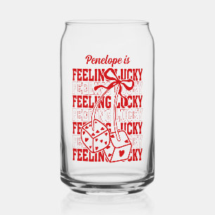 Personalised Feeling Lucky Bachelorette Favour Can Glass