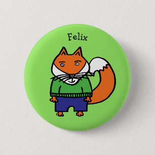Personalised Felix the Fox 6 Cm Round Badge