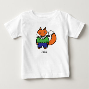 Personalised Felix the Fox Baby T-Shirt