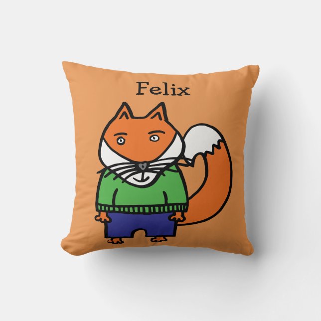 Personalised Felix the Fox Cushion (Front)