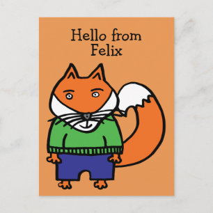 Personalised Felix the Fox Postcard