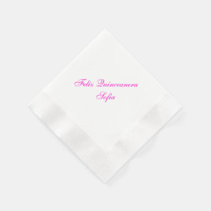 Personalised Feliz Quinceanera Paper Napkins