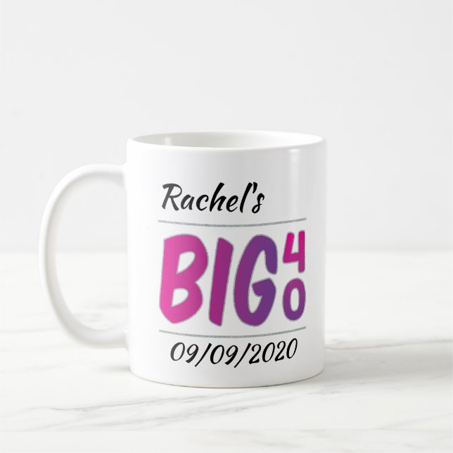 Personalised Female "Big 40" Mug (Left)