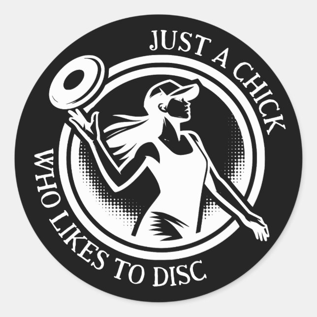 Personalised female Disc Golf  Classic Round Sticker (Front)
