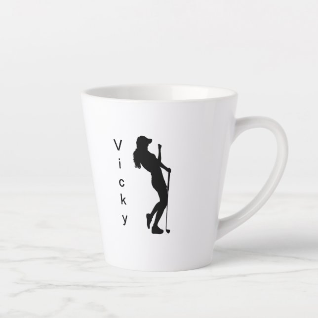 Personalised Female Golf Latte Mug (Right)