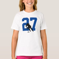 Personalised Female Hockey Player Name Number Blue