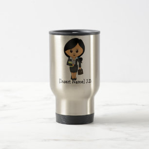 Personalised Female Lawyer - Black hair Travel Mug