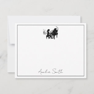 Personalised Female Piano Player Music  Card