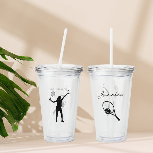 Personalised Female Tennis Player Gift For  Acrylic Tumbler