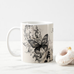 Personalised Feminine Butterflies Gift Coffee Mug