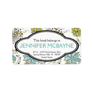 Personalised Feminine Spring Floral Bookplate Label