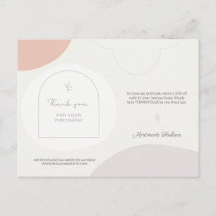 Personalised Feminine Thank You for Your Business Postcard