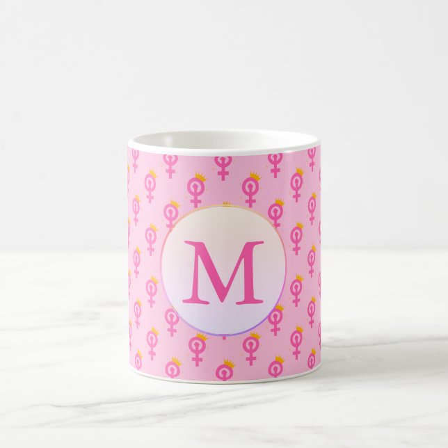 Personalised Feminist Pink Coffee Mug (Center)