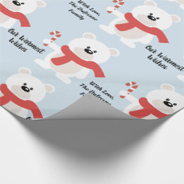 Personalised Festive Bear Wrapping Paper