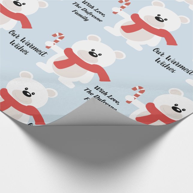 Personalised Festive Bear Wrapping Paper (Corner)