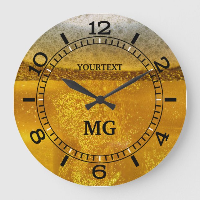 Personalised Festive Beer Galaxy a Celestial on a Large Clock (Front)