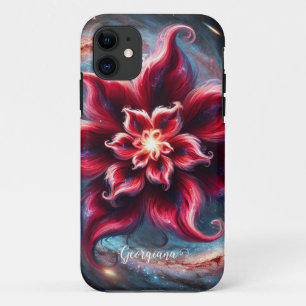 Personalised Festive Floral Poinsettia Galaxy iPhone 11 Case