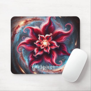 Personalised Festive Floral Poinsettia Galaxy Mouse Mat