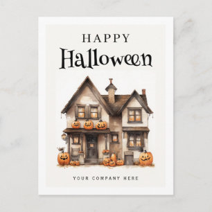 Personalised Festive Halloween House Real Estate Holiday Postcard
