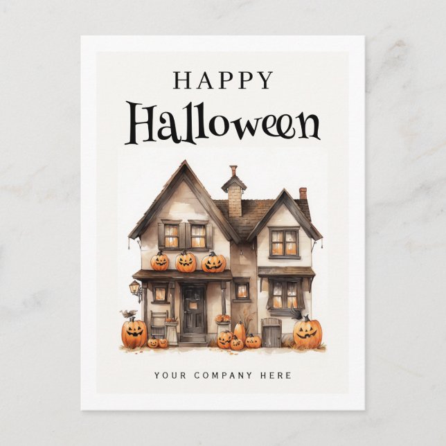 Personalised Festive Halloween House Real Estate  Holiday Postcard (Front)