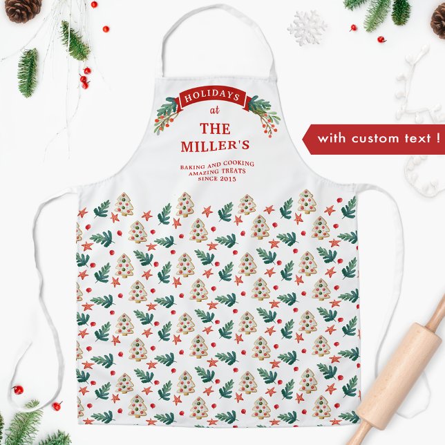 Personalised Festive Holiday Cookies and Trees Apron (Creator Uploaded)