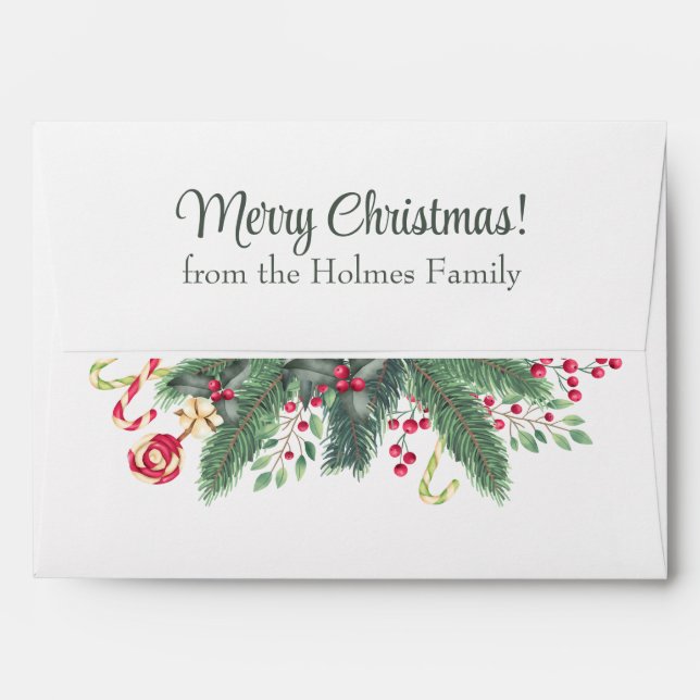 Personalised Festive Holiday Envelope (Back (Top Flap))