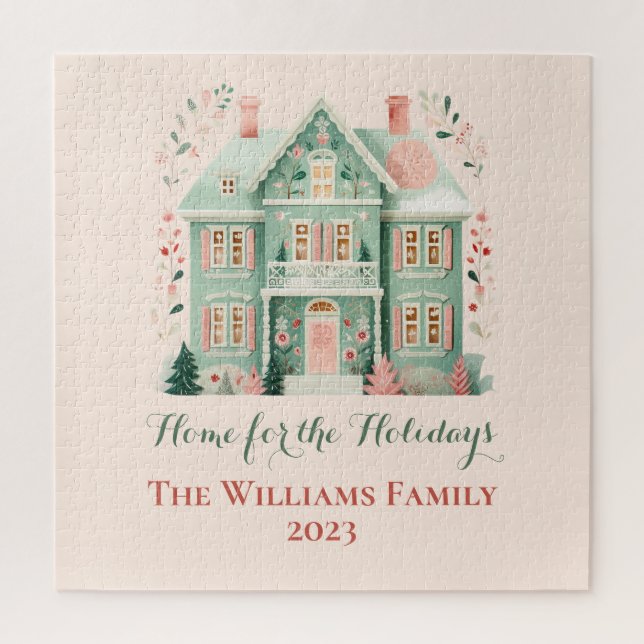 Personalised Festive House Puzzle (Vertical)
