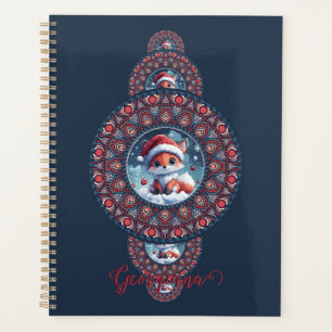 Personalised Festive Kawaii Fox Ornamental Mandala Planner