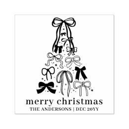 Personalised Festive Modern Family Christmas Rubber Stamp