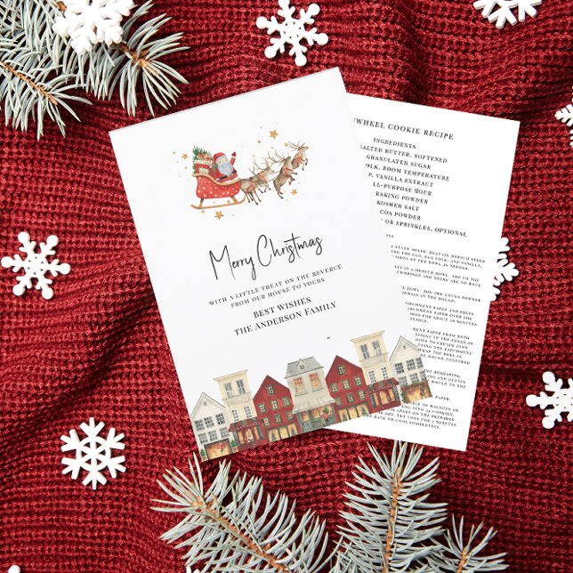 Personalised festive modern watercolor  holiday card (Creator Uploaded)