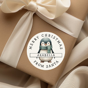Personalised Festive Penguin Christmas Sticker