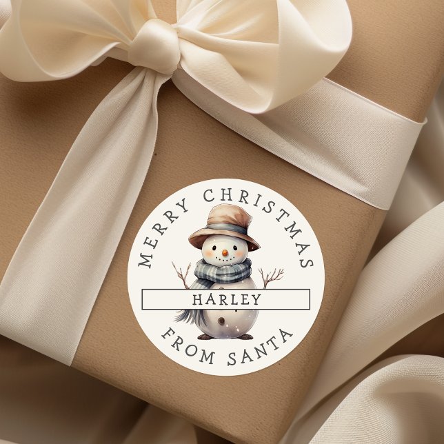 Personalised Festive Snowman Christmas Sticker (Creator Uploaded)