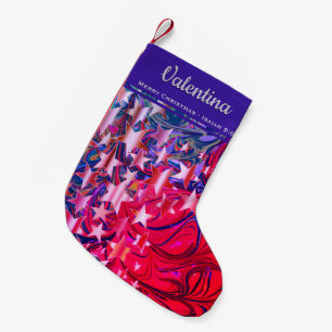 Personalised Festive Stars Small Christmas Stocking