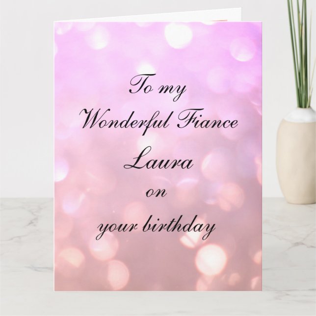 Personalised Fiance Birthday Card (Front)