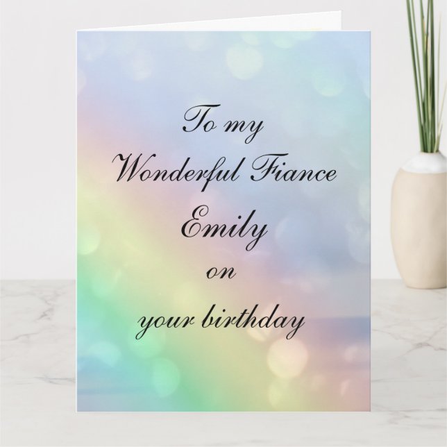 Personalised Fiance Birthday Card (Front)
