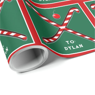 Personalised Field Hockey Holiday Gift Wrapping Paper